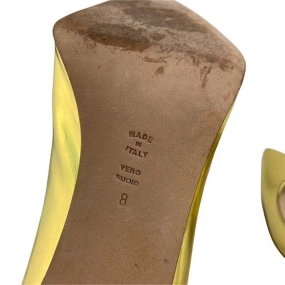 Butter Gold Metallic Pointy Toe Heels - Picture 2 of 8